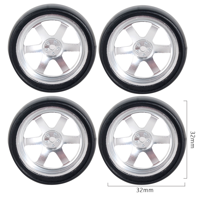 1:18 LDRC AE86 A86 LD1801 LD1802 LD1803 LD1804 A01 A02 Metal 32mm RC Hard Drift Tire Wheel Hard Tyre 1/18 RC Car Upgrade Parts: Red