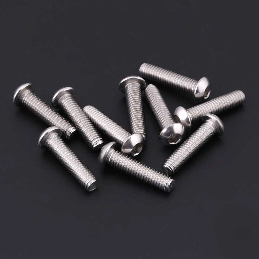 M6 Button Screws 60Pcs M6 Stainless Steel Hex Socket Button Screws Fasteners Accessories With Plastic Box Embedment Nuts Button
