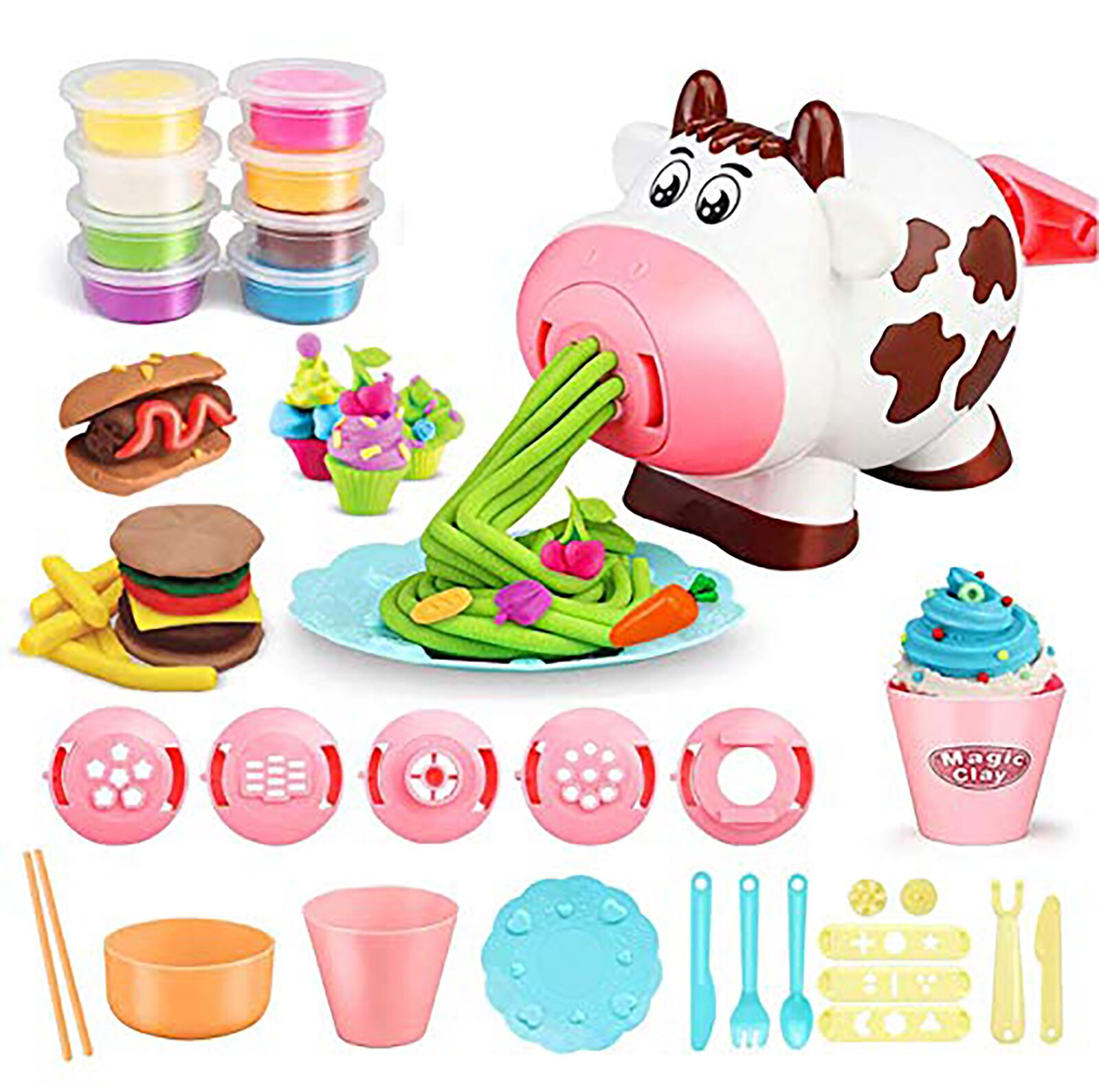 Machine à nouilles de cochon jouet pour enfants, boue colorée, pâte à modeler, maison de jeu Non collante
