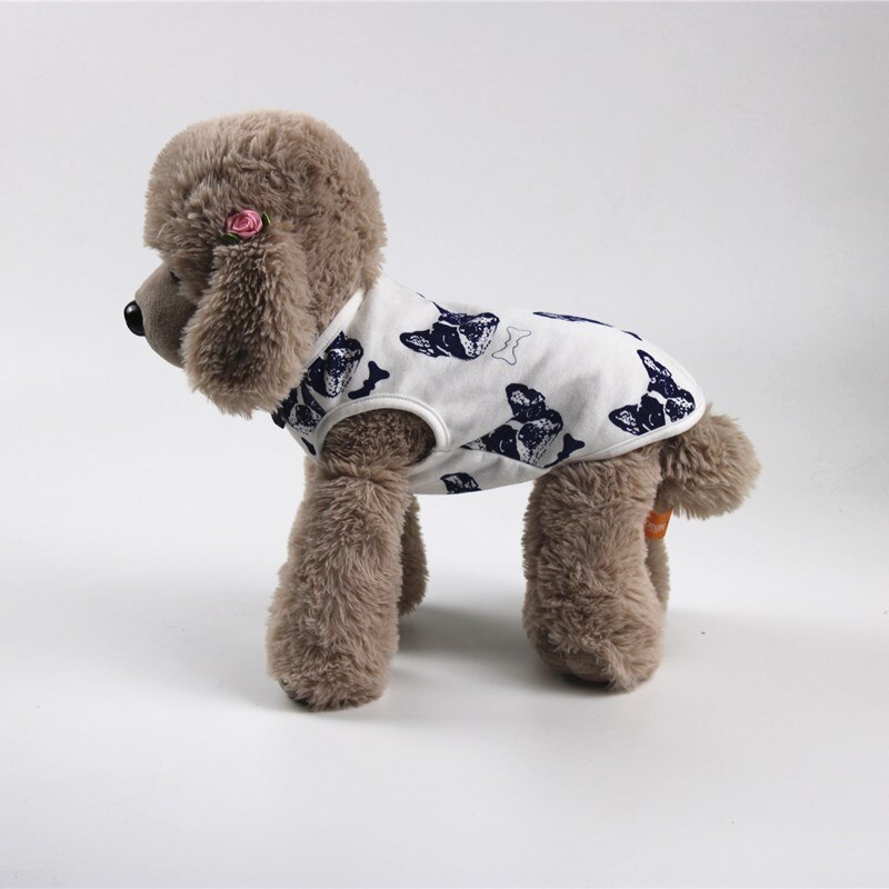 Cute Printing Sleeveless for Small Dogs Heart Start Pattern Comfortable Puppy Dog Vests Lovely Pets Clothes: White / M