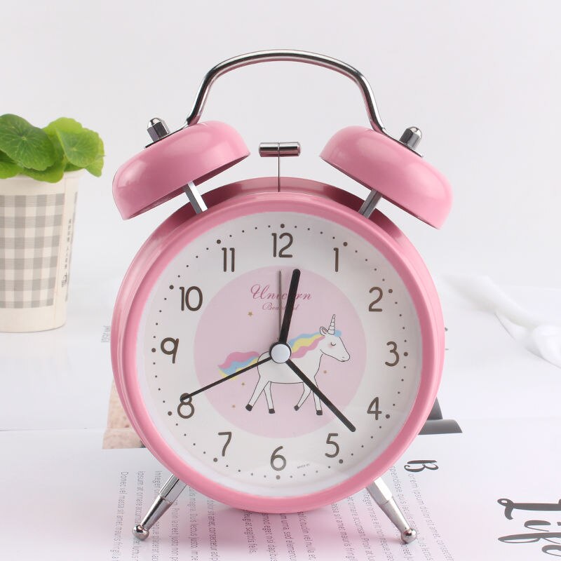 Bonito reloj despertador de unicornio encantador reloj de mesa de escritorio para niños estudiante de Navidad de Año: D