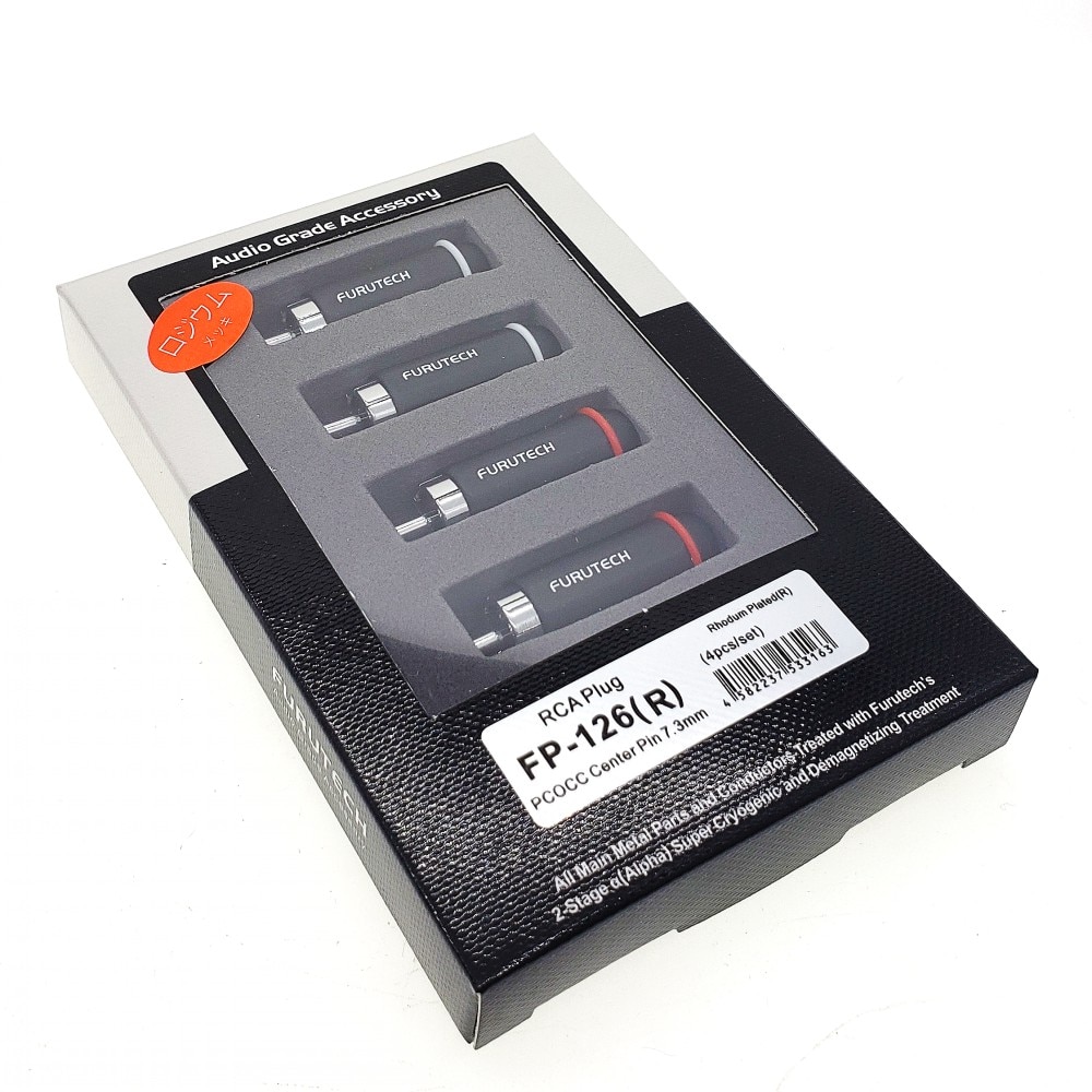 Furutech hifi fp -126( g) rca stik stik rhodineret/forgyldt fp -126 ( r) pcocc central pin hi-end original æske lavet i japan