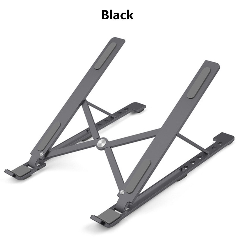 Foldable Laptop Tablet Stand Universal Lightweight Adjustable Aluminum Laptop Computer Stand Support For ALL 10”-15.6” Devices: Black
