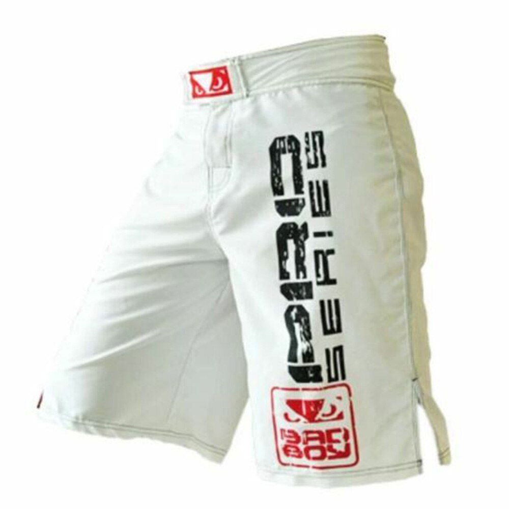 Muay thai shorts kickboksning træningslinned polyester sport 1pc m -3xl: Hvid / Xl