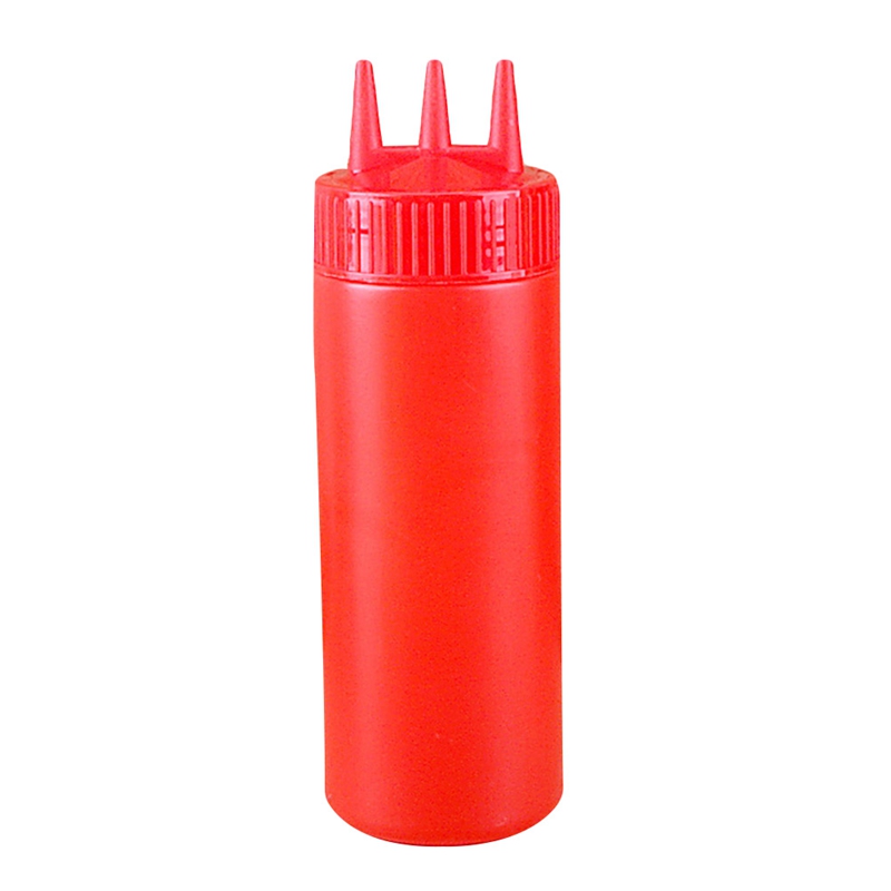 1 Pcs 3 Hole Squeeze Bottle Condiment Dispenser Sauce Vinegar Oil Ketchup: RD S 12oz