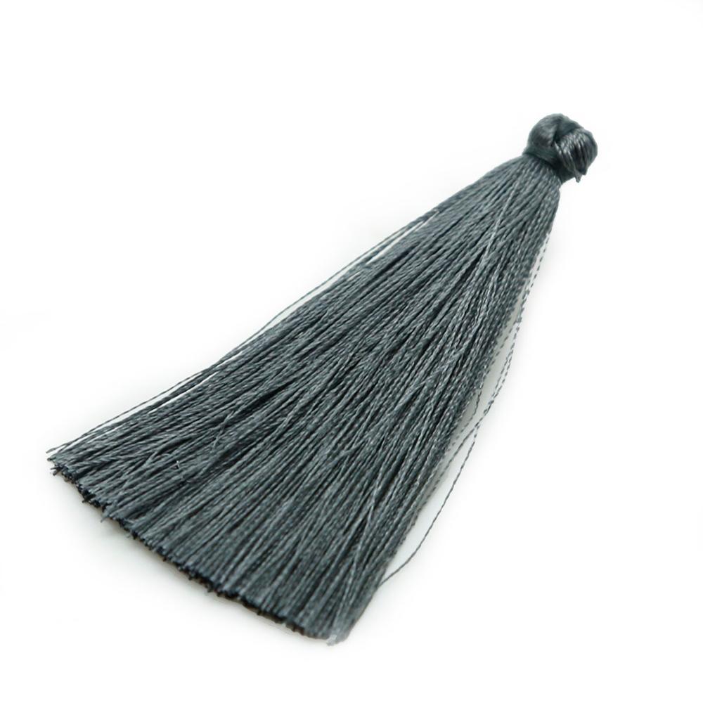 65mm Reiche Farbe Chinesische Handgemachte Kalender Vorhang Quaste Fransen links Makramee Anhänger DIY Schmuck Zubehör Machen 10 Stck: grau