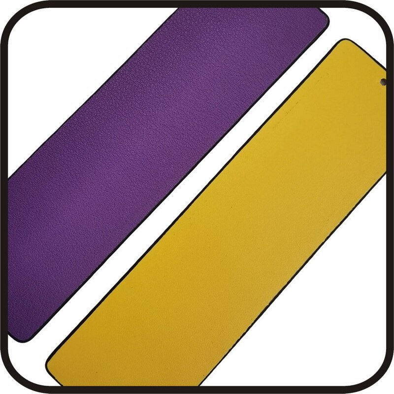 Pulsera de cuero con geométrico para mujer, brazalete de piel con de pirámide de Egipto de 40mm, con colores reversibles, de Francia: purple yellow