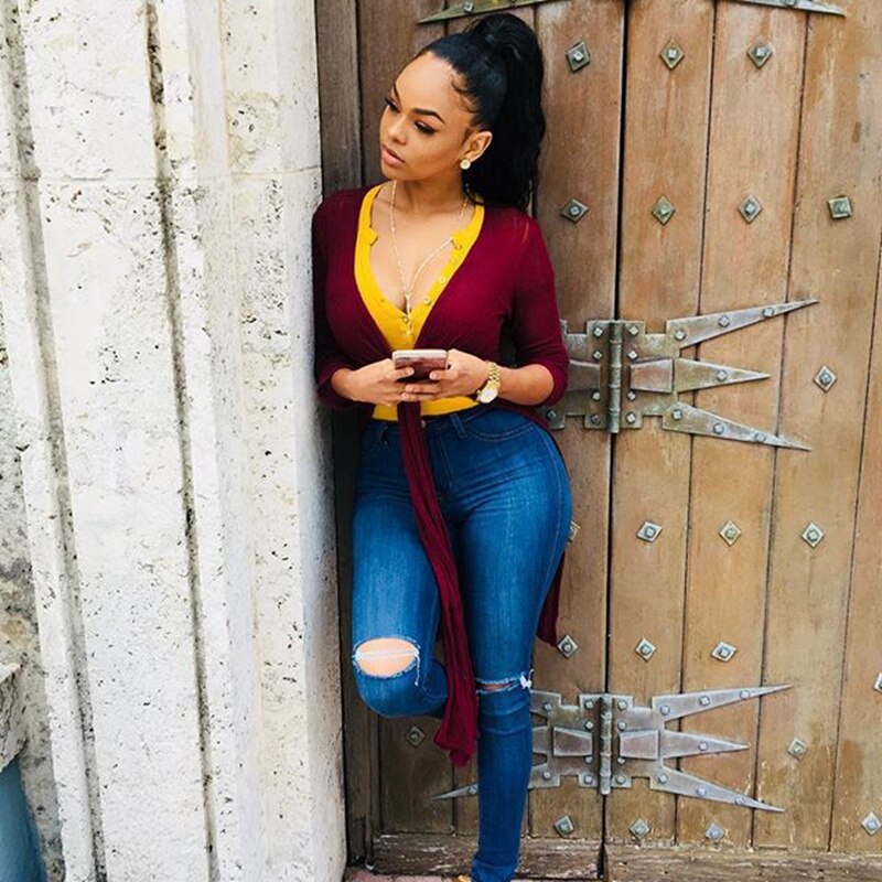 Vaqueros rasgados ajustados de cintura alta para mujer, Jeans de estilo Boyfriend con realce, pantalones pitillo de talla grande, Jeans Mom elásticos Vintage