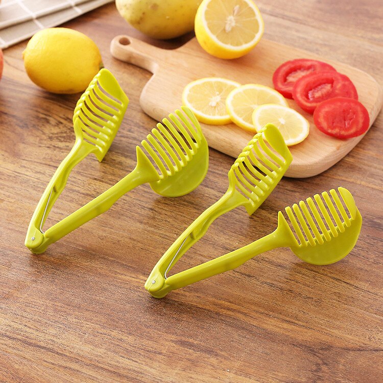 Plastic Potato Slicer Tomato Cutter Tool Shreadders Fruit Lemon Cutting Holder Slice Assistant Cooking Tools Kitchen Accessories