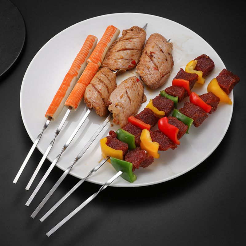 20 Grillspyd Rustfrit Stål - Flade - 35-40cm