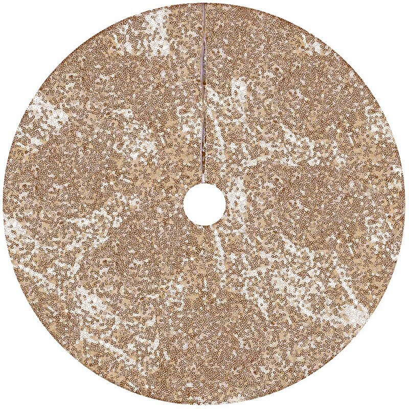 Sparkly Christmas Tree Skirts Tree Skirt Fabric Carpet Round Gold Sequin Christmas Tree Mats Beautiful Photography Tree Tool: Style1