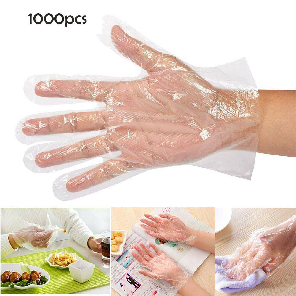 1000pcs Plastic Wegwerphandschoenen Restaurant Home Service Catering Hygiëne