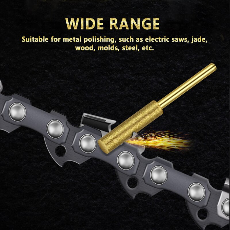 Affûteur de scie à chaîne en diamant, fraise de 4mm, jeu de mèches de meuleuse de scie à chaîne électrique, outils abrasifs d&#39;affûtage de sculpture 12 pièces