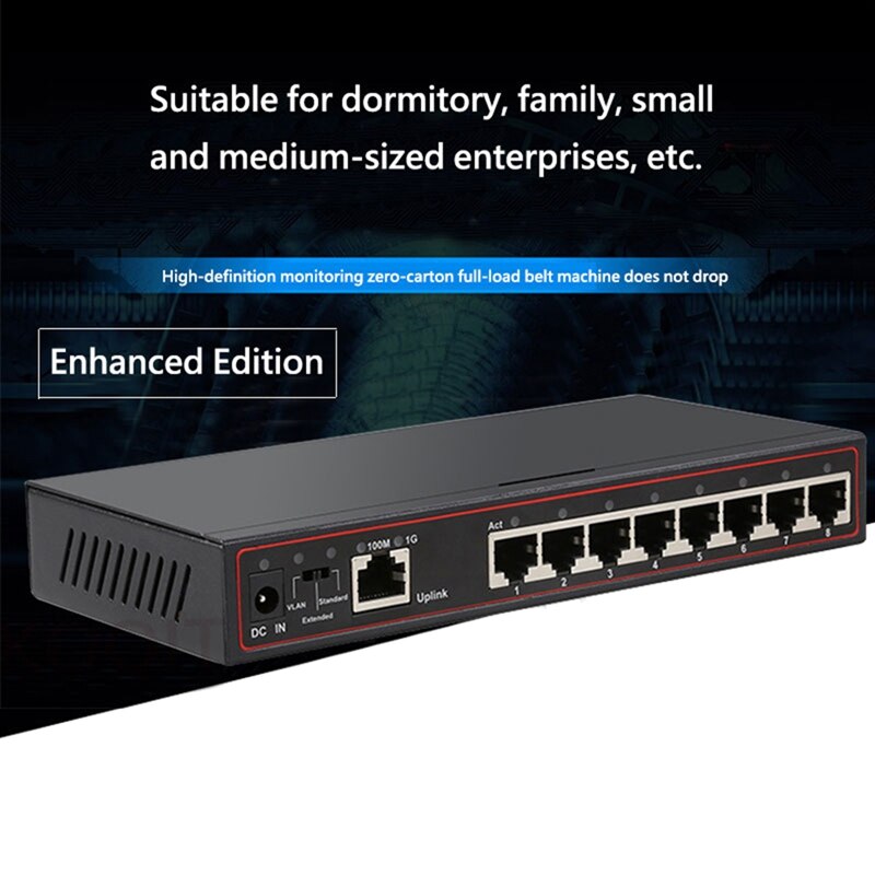 Ethernet Switch Gigabit Ethernet Switch 9-Port 100/1000Mbps Gigabit Switch Hub Full or Half Duplex Desktop Lan Ethernet