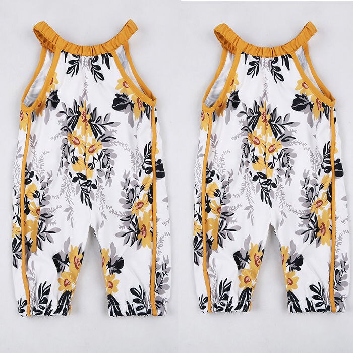 Flower Baby Overalls Summer Spring Infant Pants Jumpsuit Baby Boy Girl Sleeveless Trousers Children Cotton Pant Newborn Overalls