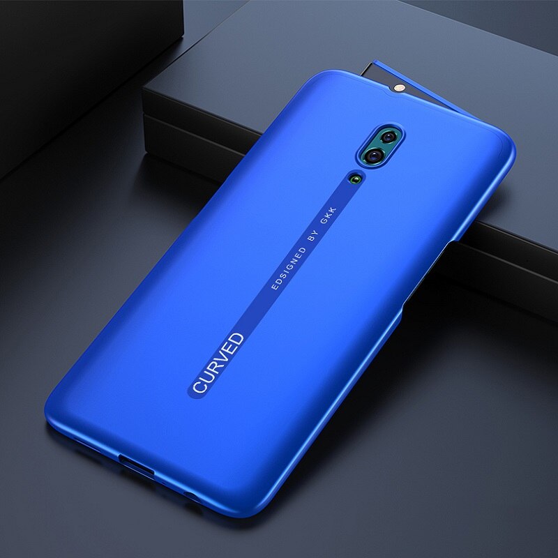 GKK Slim Original Case For OPPO Reno 2 ace Case 2 in 1 Full Protection Anti-knock Back Matte PC Cover for OPPO Reno 2 ace Coque: OPPO Reno / blue