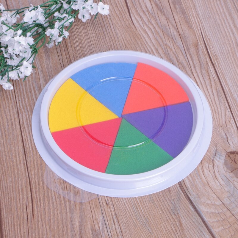6 Colors Ink Pad Stamp DIY Finger Painting Craft Cardmaking Large Round For Kids L4MA