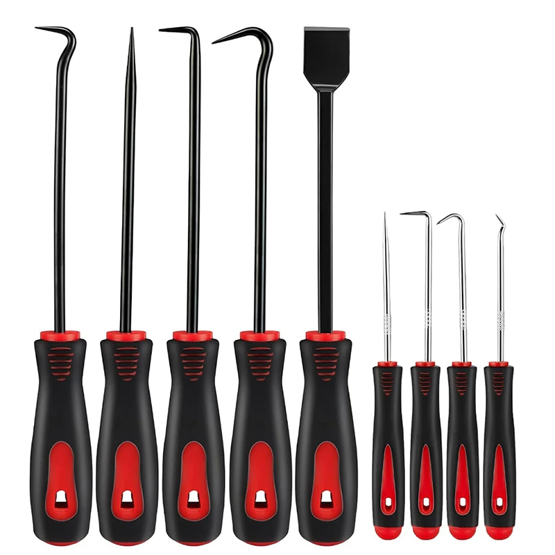 Juego de 9 piezas de removedor de juntas tóricas de sello de aceite, herramientas manuales, extractor de gancho de selección de coche, limpieza de piedra de neumáticos, herramientas de mantenimiento automotriz: Default Title