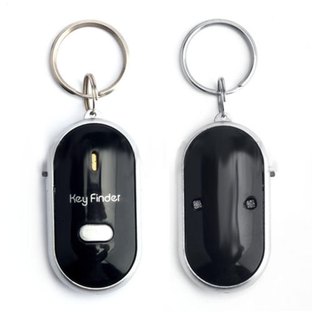 Buyincoins Colorful LED Key Finder Locator Find Lost Keys Flashing Alarming Whistle Beep Sound Control #244273: Black