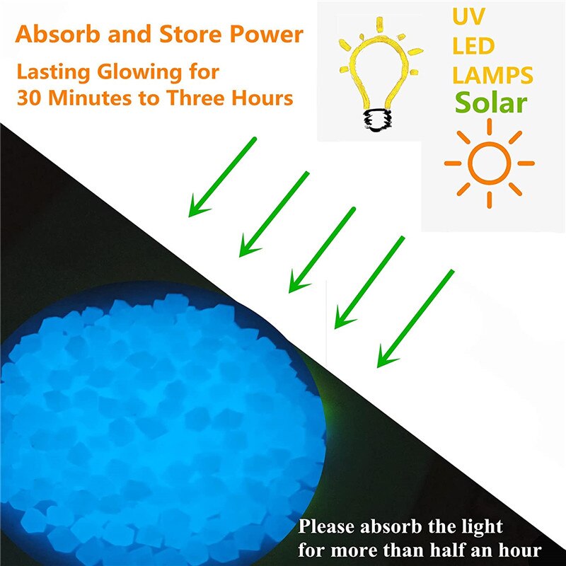 300 Stks/pak 14Mm Lichtgevende Grind Tuin Decoratie Lichtgevende Steen Pebble Medium Lichtgevende Outdoor Aquarium Decoratie