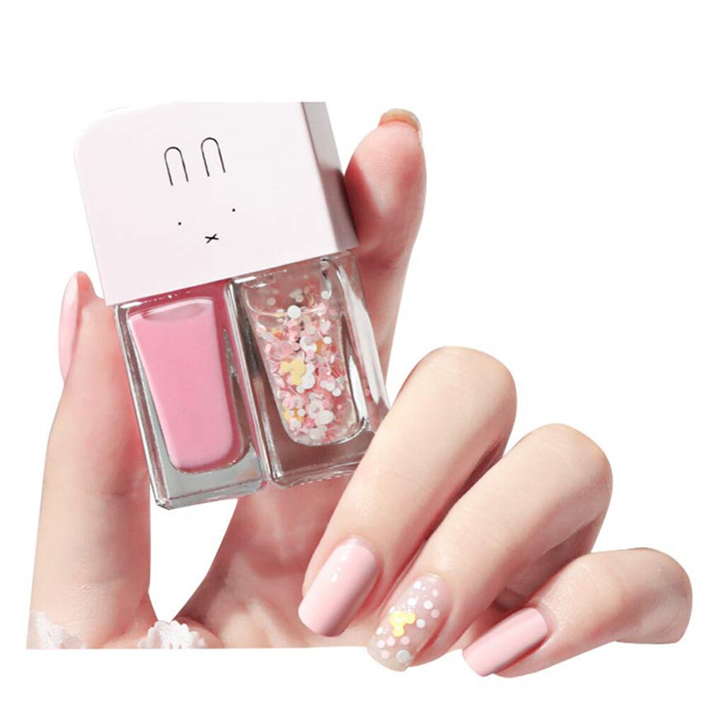 Vernis à ongles Semi-Permanent hybride bicolore, Gel de manucure Non Uv, apprêt de manucure à paillettes, séchage rapide: 02