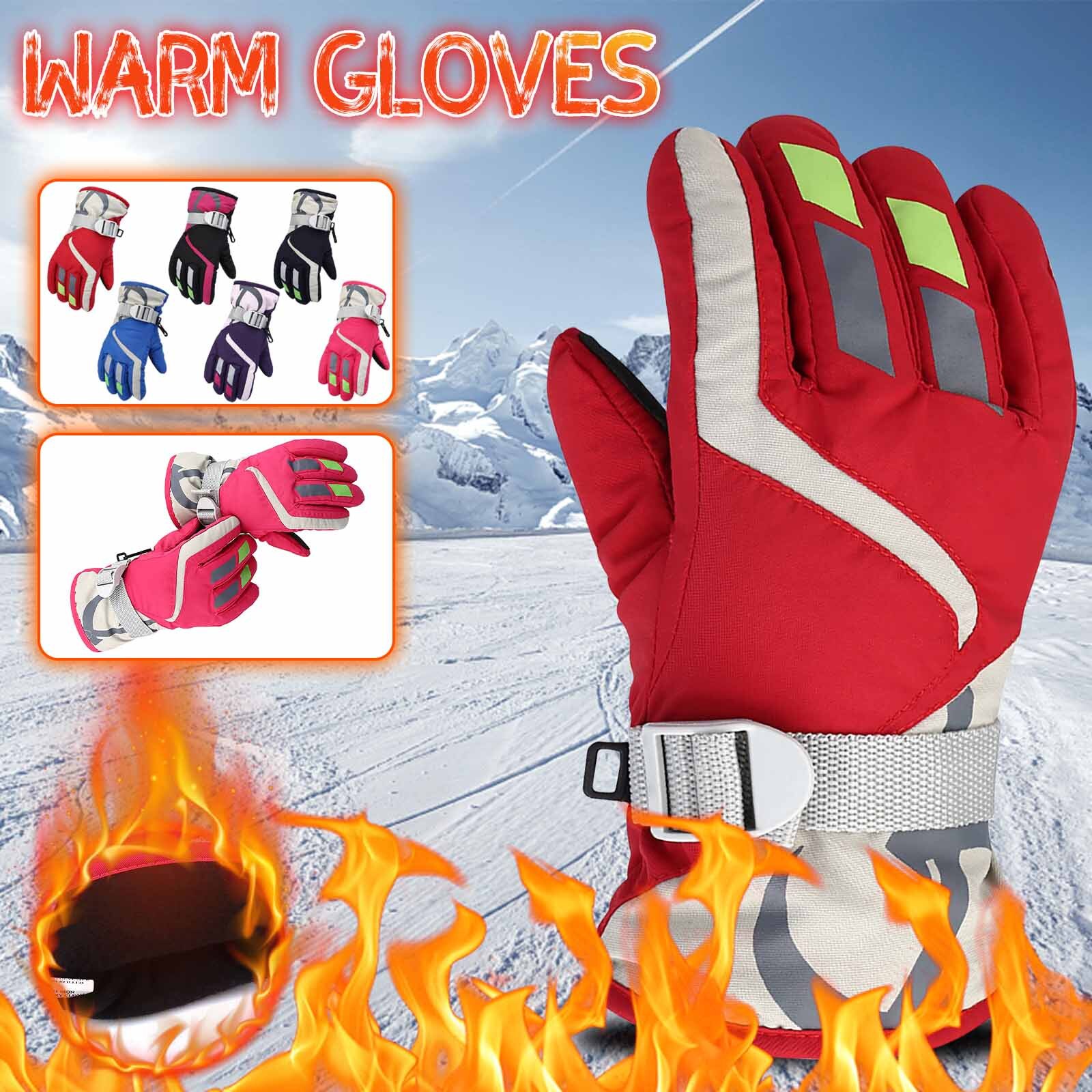 Outdoor Kinderen Ski Handschoenen Winter Winddicht Patchwork Volledige Vinger Handschoenen Warme Waterdichte Kids Handschoenen