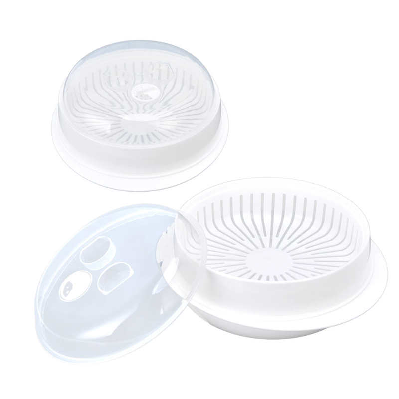 Microwave Container Kitchen Microwave Vegetables Cooker Round for Horm