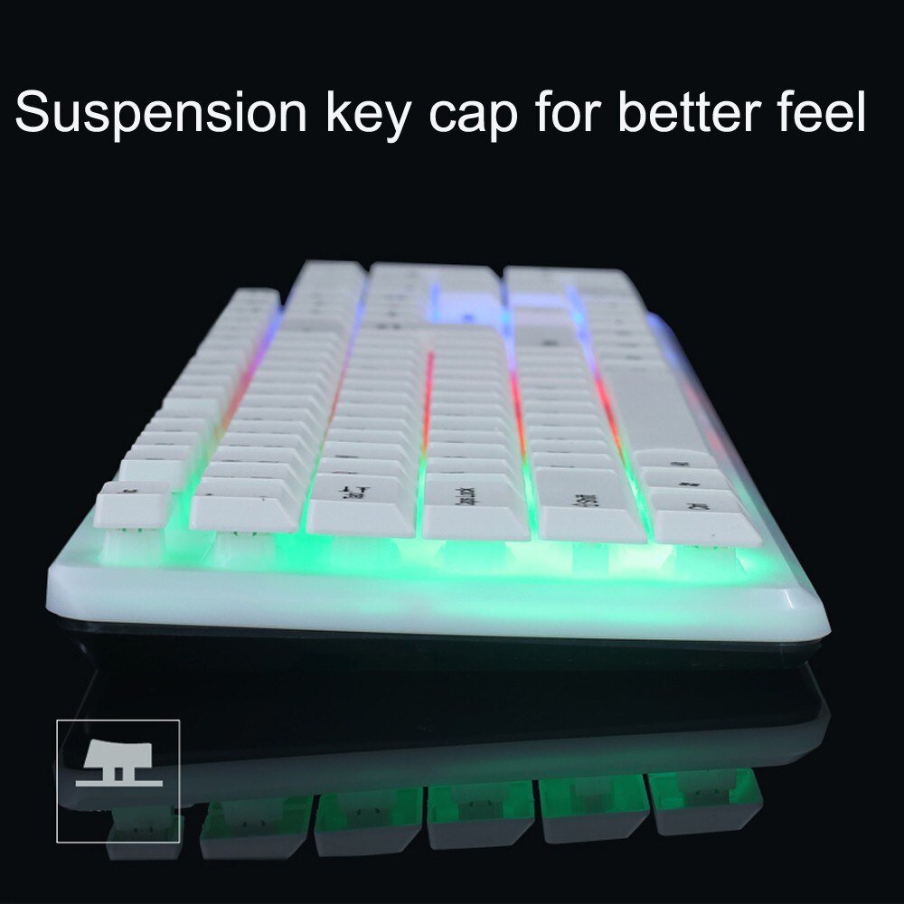 Colorful LED Backlit Wired Keyboard Mouse Set Gaming Keyboard Gamer Mouse tripod Keyboard Home Office PC Laptop