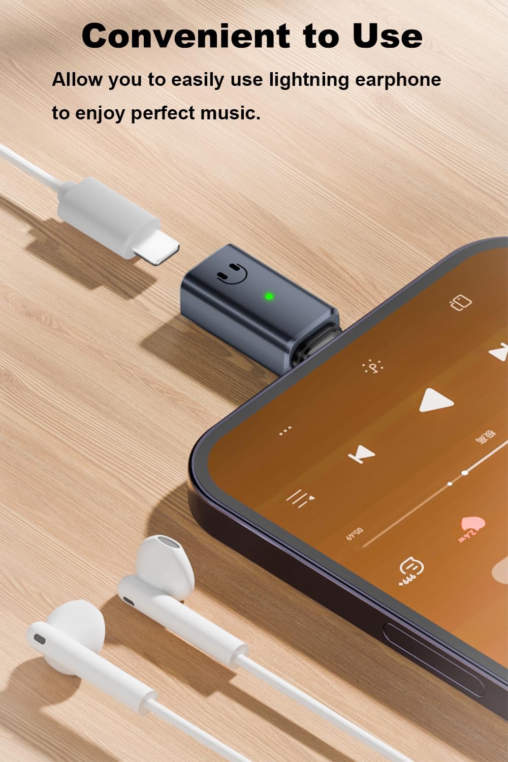 Adaptador de Audio USB C a iOS, convertidor de auriculares USB tipo C macho a Lightning hembra para iPhone 16 15 iPad Pro Air 6/5/4 MacBook