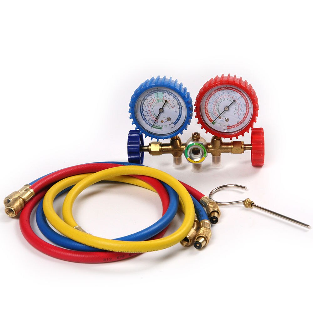 Manifold Gauge Durable Portable Dual-use Air Conditioner Gauge Refrigerant Recovery Kit Refrigeration Freon Kit for Repair Store