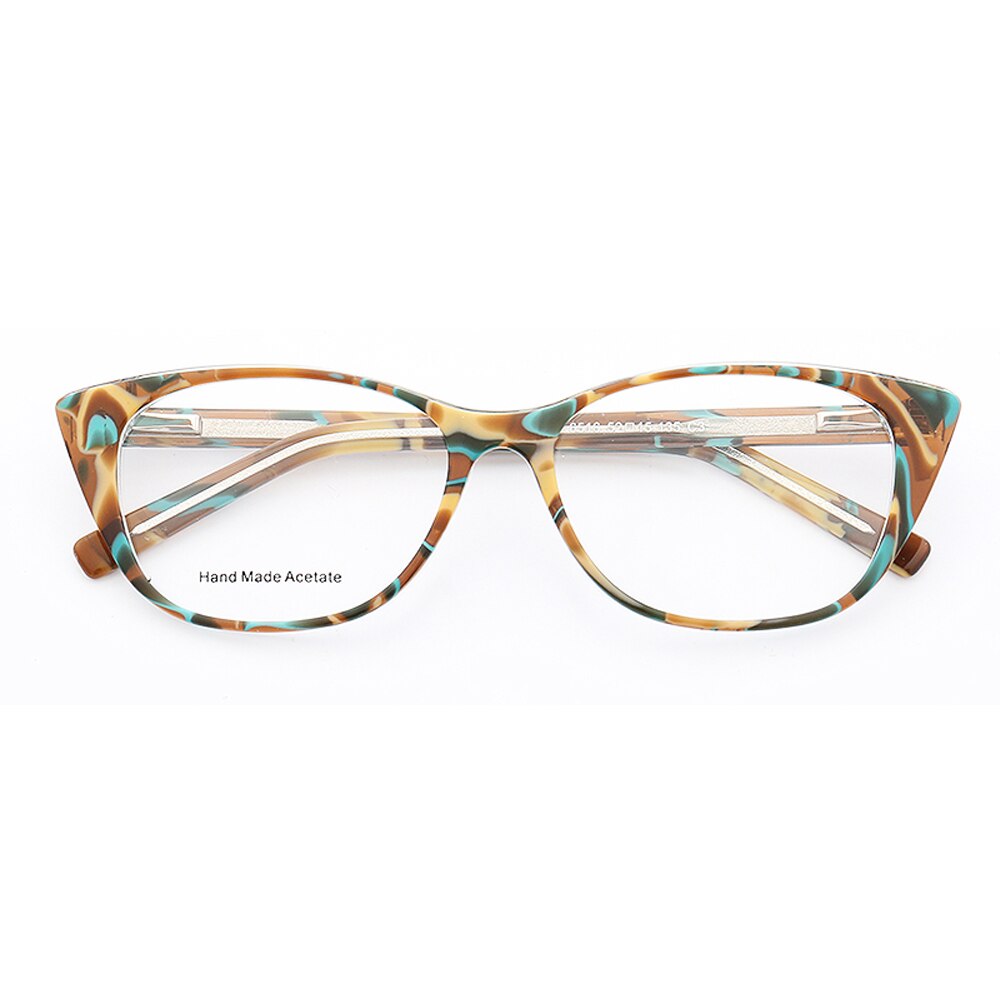 Montatura per occhiali da donna gatto occhio per donna rotonda moda montature per occhiali da vista tartaruga occhiali da vista retrò stampa leopardo: Multi colore c3