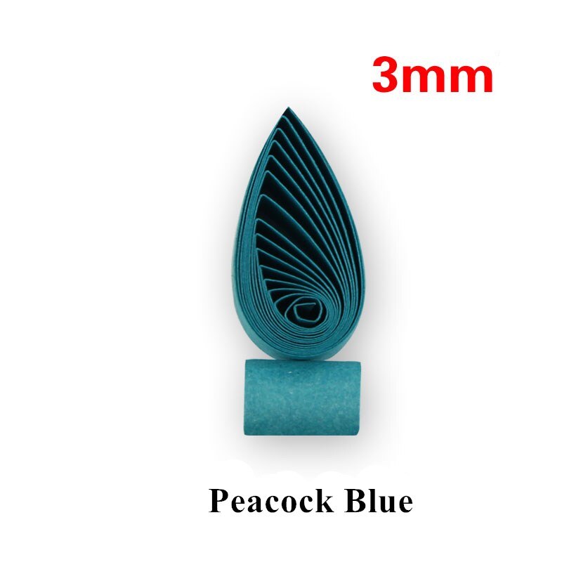 3mm Metallic Schimmer Perlglanz Papier Quilling Papier Streifen Handgemachte Farbe Papier 60 teile/beutel 54cm Lange für Kunst handwerk DIY: Peacock Blue