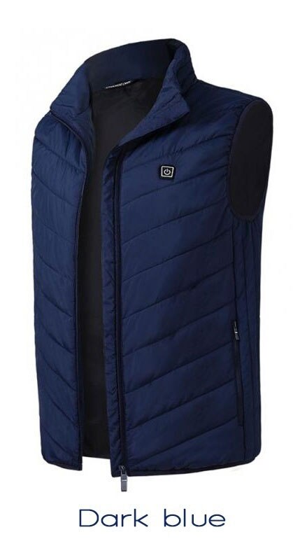 Neue Intelligente Beheizte Weste für Männer Winter Upgrad Warme Heizung Warme jacken Plus Größe elektrische Weste Outdoor USB Beheizte Weste: dark blue / L