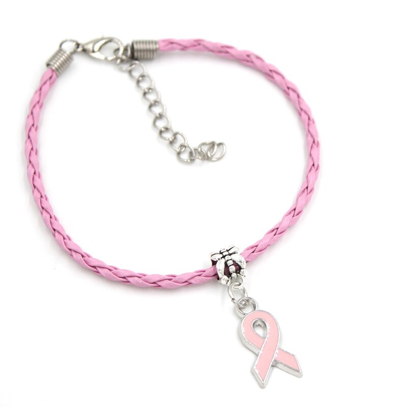 New breast cancer bracelet, yellow pink band charm bracelets, awareness jewelry for cancer center foundation