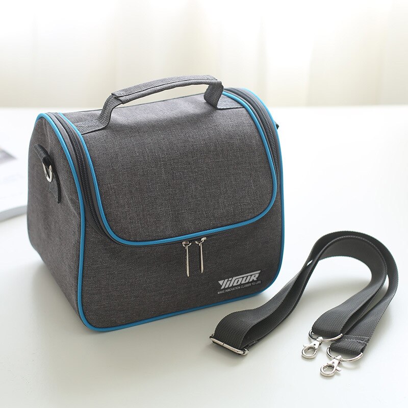 Sac à déjeuner isotherme en Denim pour femmes et hommes, nouvelle , Portable, sac de pique-nique pour aliments thermiques pour enfants: GRAY