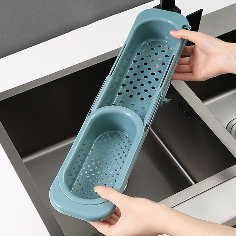 Versenkbare Ablauf Korb Waschbecken Gestell Teleskop Abfluss Gestell Filter Speisereste Ablauf Korb Geschirr Tuch Lagerung Küche Werkzeuge: Stil A grau