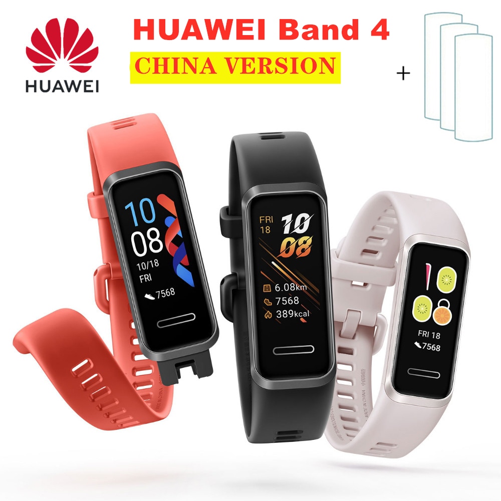 Huawei Band 4 Smart Bracelet Heart Rate Sleep Monitor USB plug Charge 5ATM Waterproof Smart Watch Long Standby