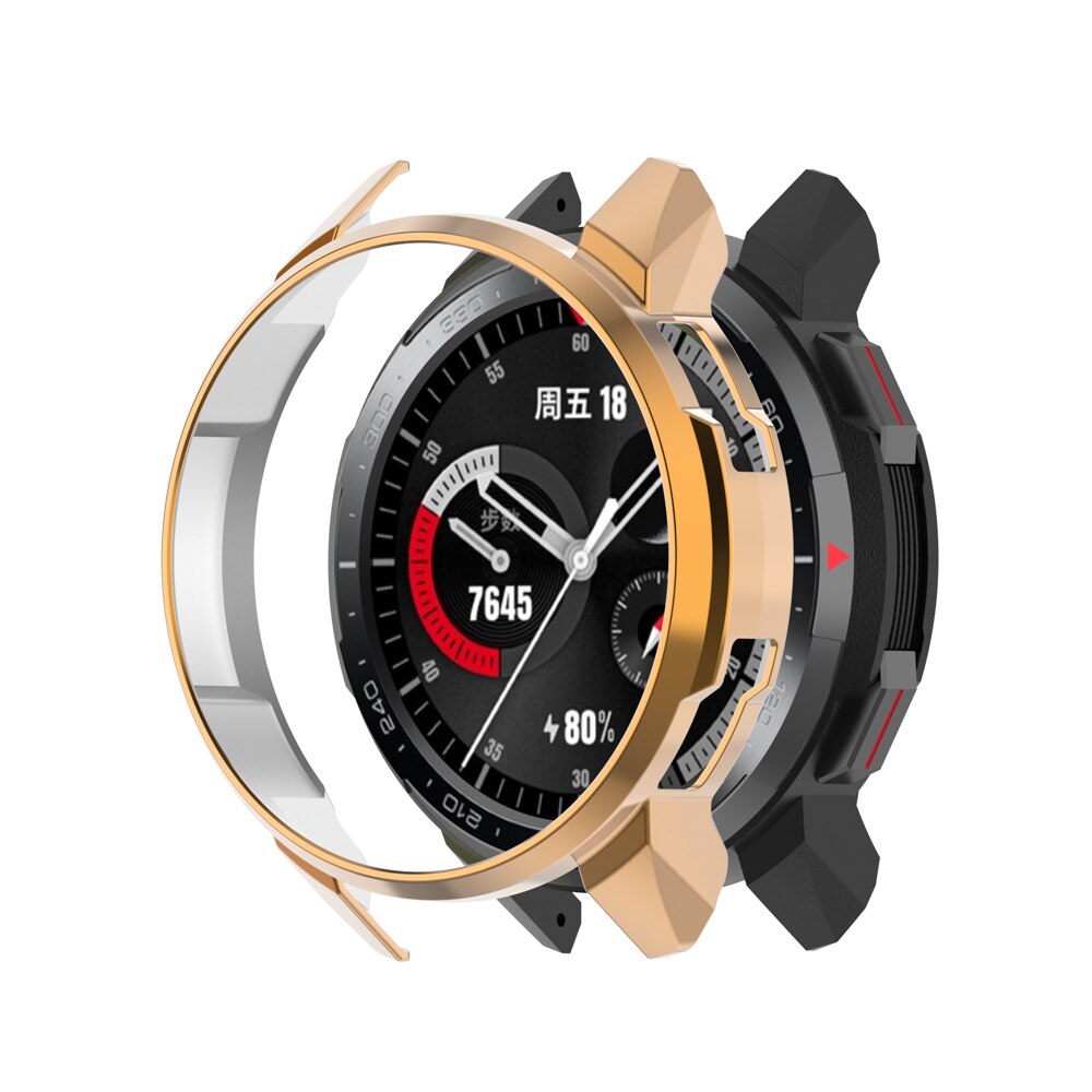 Tpu-suojakotelo huawei honor gs pro -kellokotelolle erittäin ohut näytön pinnoitus suojakotelo huawei honor watch gs pro: Ruusukulta