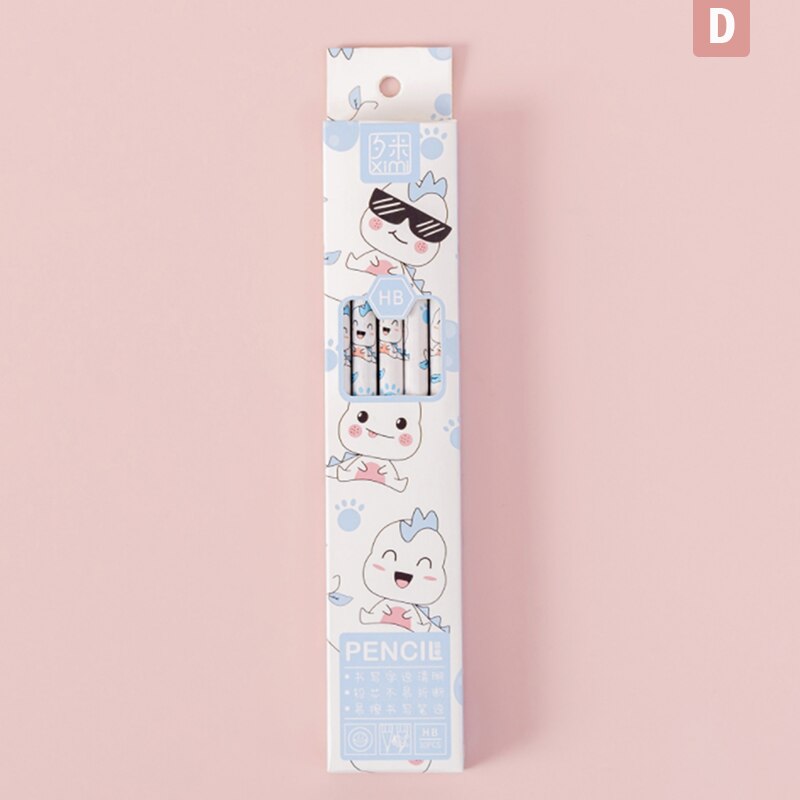 10 Pcs/set Cartoon HB Standard Sketch Pencil Set Wooden Pencil Lot Cartoon Art Supplies Stationery For Student Kids School: D