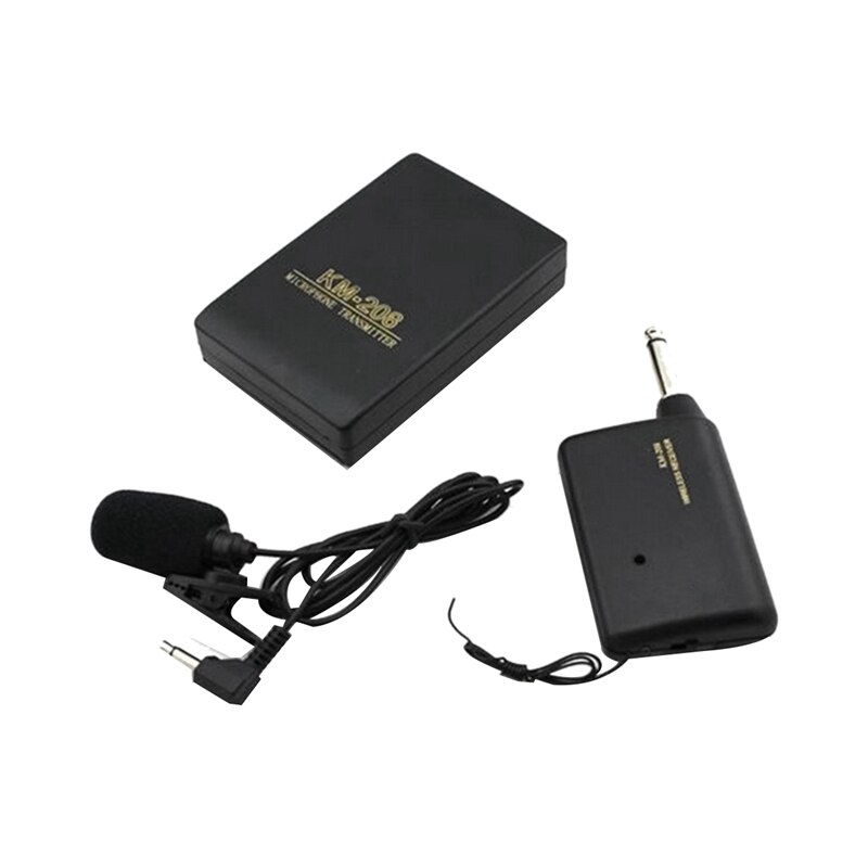 Draadloze microfoon kraag clip-on draagbare lavalier nek microfoon systeem met fm-zender ontvanger revers clip microfoon microfoon: Default Title