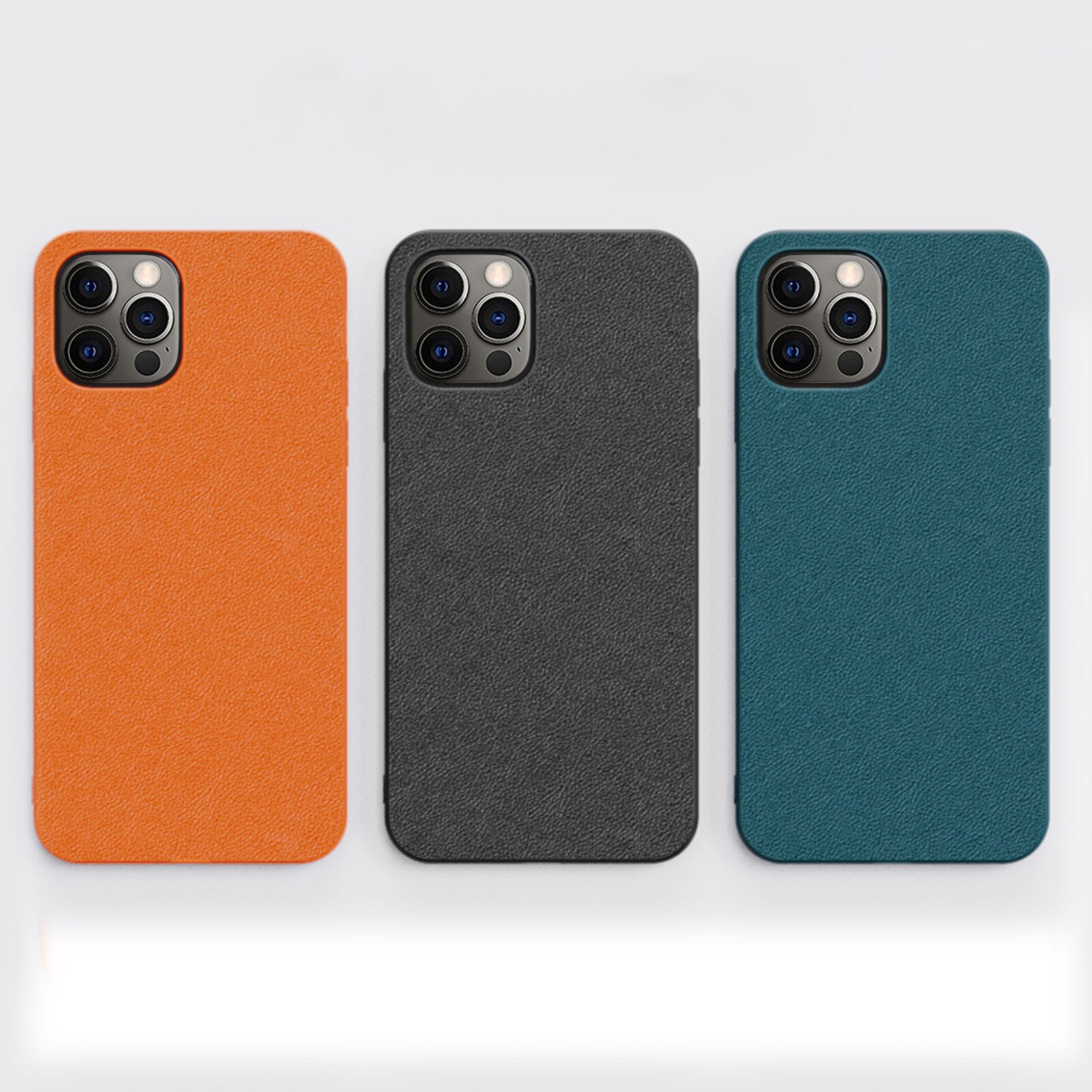 Pelle premio antiurto trasparente-sottile sottile pelle di lusso-per iPhone 12 pro Max custodia in pelle 3 colori per iPhone 12 pro Max
