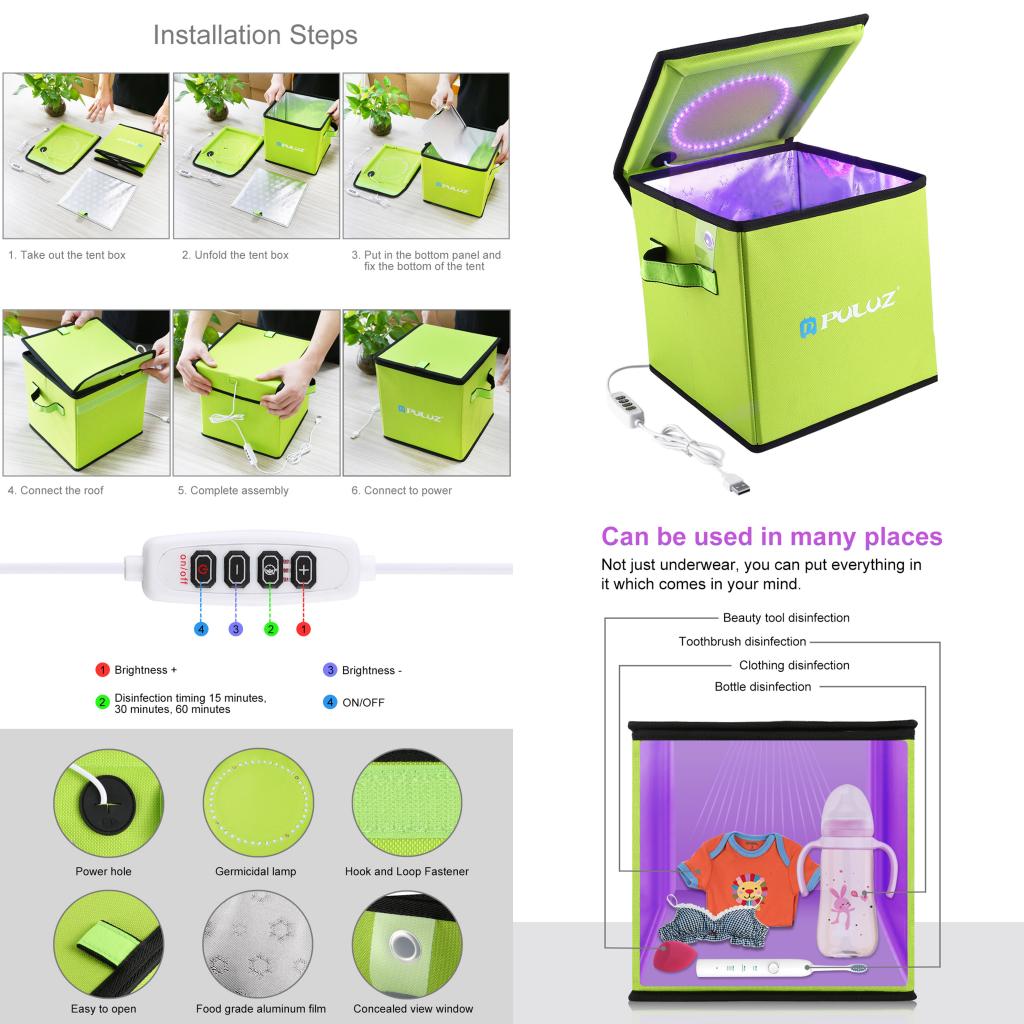 Box LED UV Light Disinfect Box UV Mask Sanitizer Cleaner Disinfector for Cell Phone Pacifiers Watches Headphones Keys