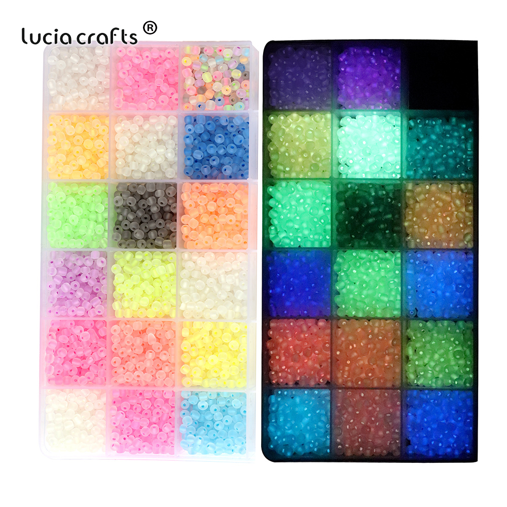 Perles lumineuses en verre dépoli, 10g, brillent dans la nuit, perles d'espacement pour Bracelet et collier, accessoires de bricolage A0140
