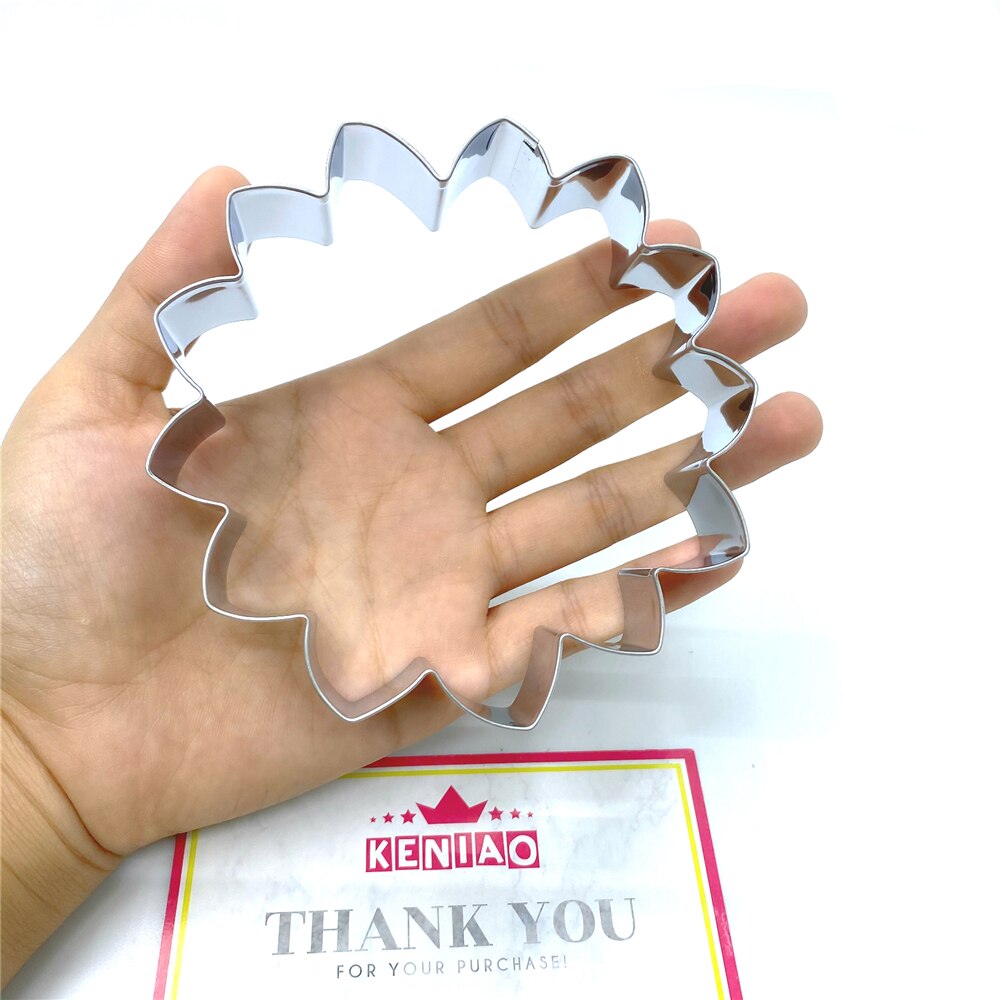Keniao Pompoen Bloem Cookie Cutter-11.2X11.2 Cm-Fall/Herfst Biscuit Fondant Sandwich Brood Snijders-rvs