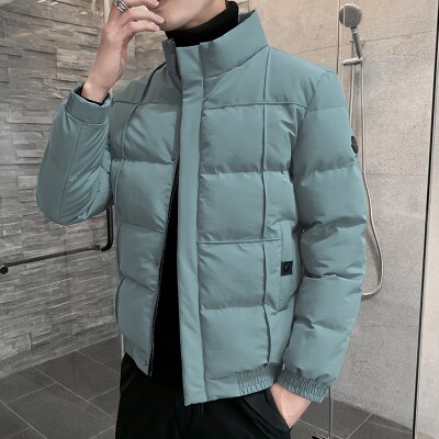 HAWAIFISH acolchada-Chaqueta de algodón para hombre, Parka de estilo coreano, ropa de para invierno, novedad de 2022