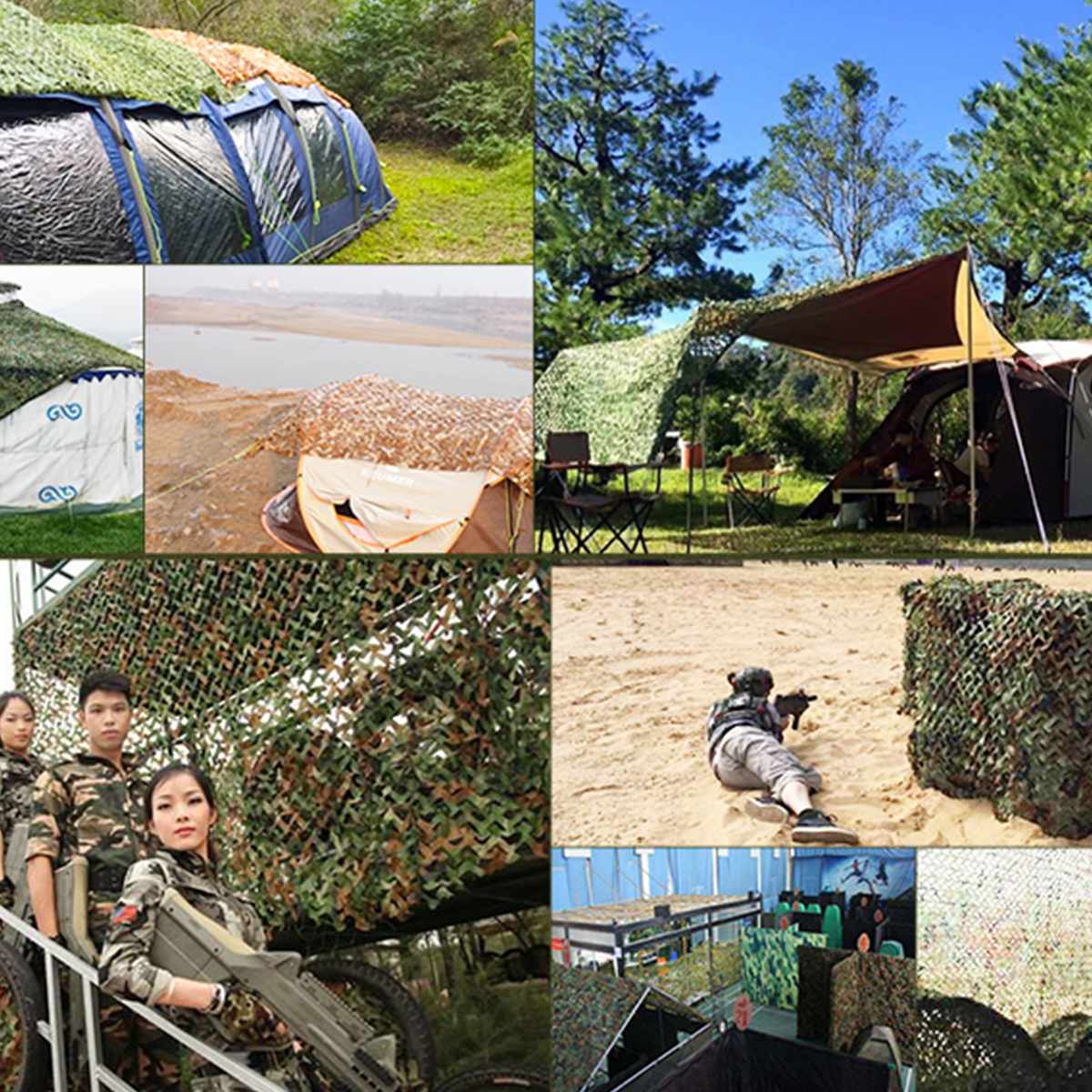 Multi-size Desert Camouflage Net Camo Net Ultralight Car Camping Garden Tent Awning Sun Shelter Filet Camouflage Mesh