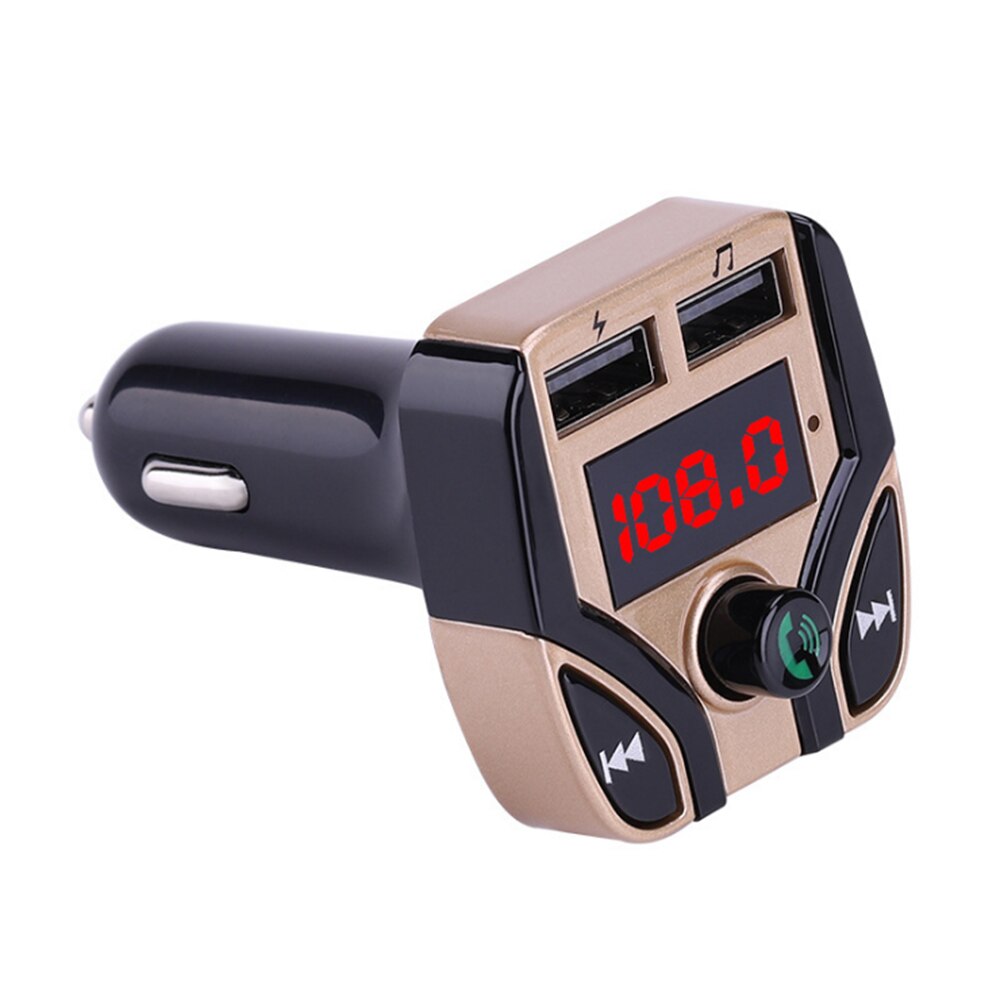 Auto FM Transmitter Hands-free Bluetooth Car Kit FM Modulator FM Transmitter 5V 3.1A Dual USB Auto Ladegerät MP3 Player Tf-karte Lesen: Gold