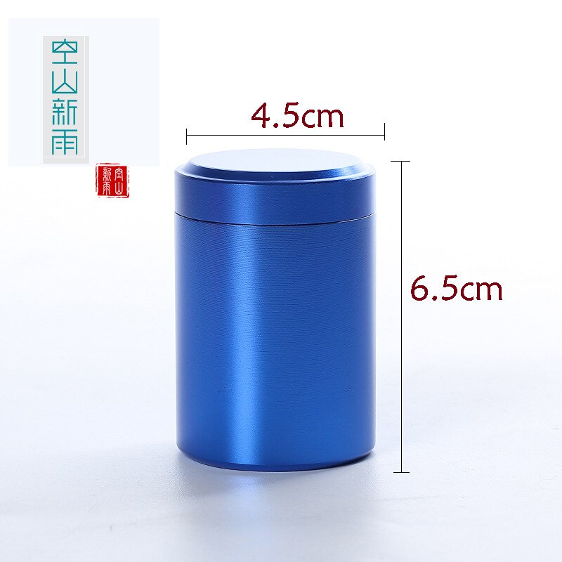 1PCS 50g Metal Mini Storage Box Stainless Steel Sealed Small Aluminum Sealed Cans Portable Travel Tea Tin Cans Packaging: Blue