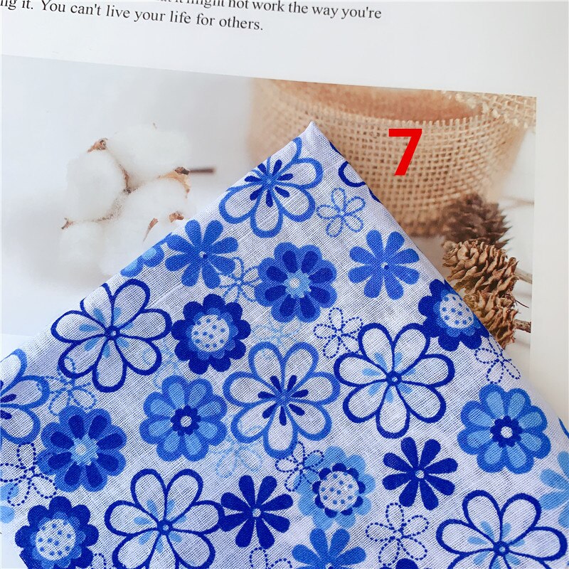 Tela de algodón azul de 150x50cm de medio metro de ancho, Telas para coser Telas para Patchwork, tela para muñeca Tilda, Material decorativo de paño artesanal: NO7