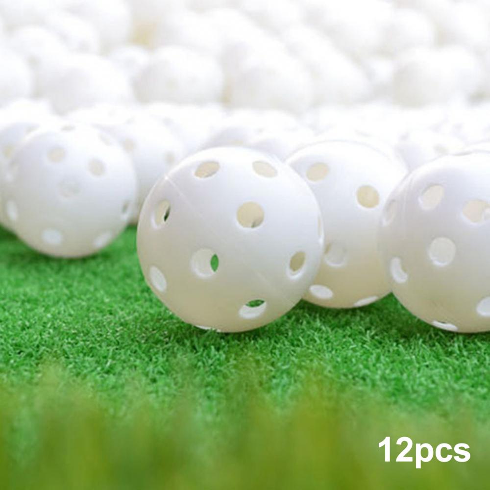2Pcs Golf Balls Training Hollow 1Home Indoor Driving Range 42.6mm Limited Flight for Swing Practice:  White